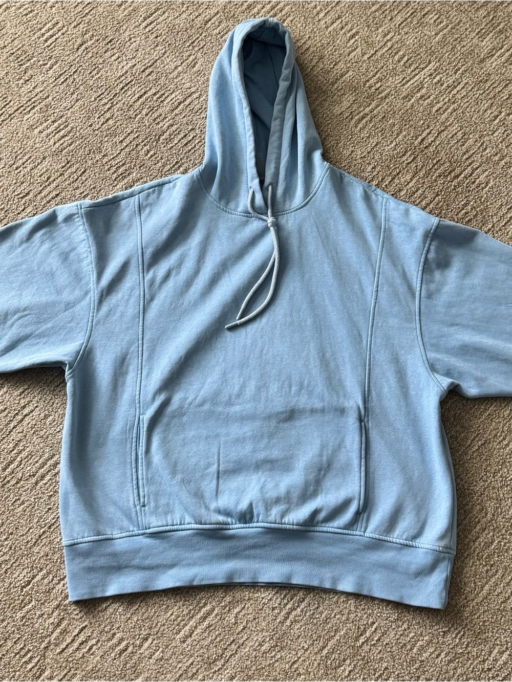 Oversized Dropped Sleeves Pastel Blue  Hoodie S Slouchy Soft girl VSCO Coastal